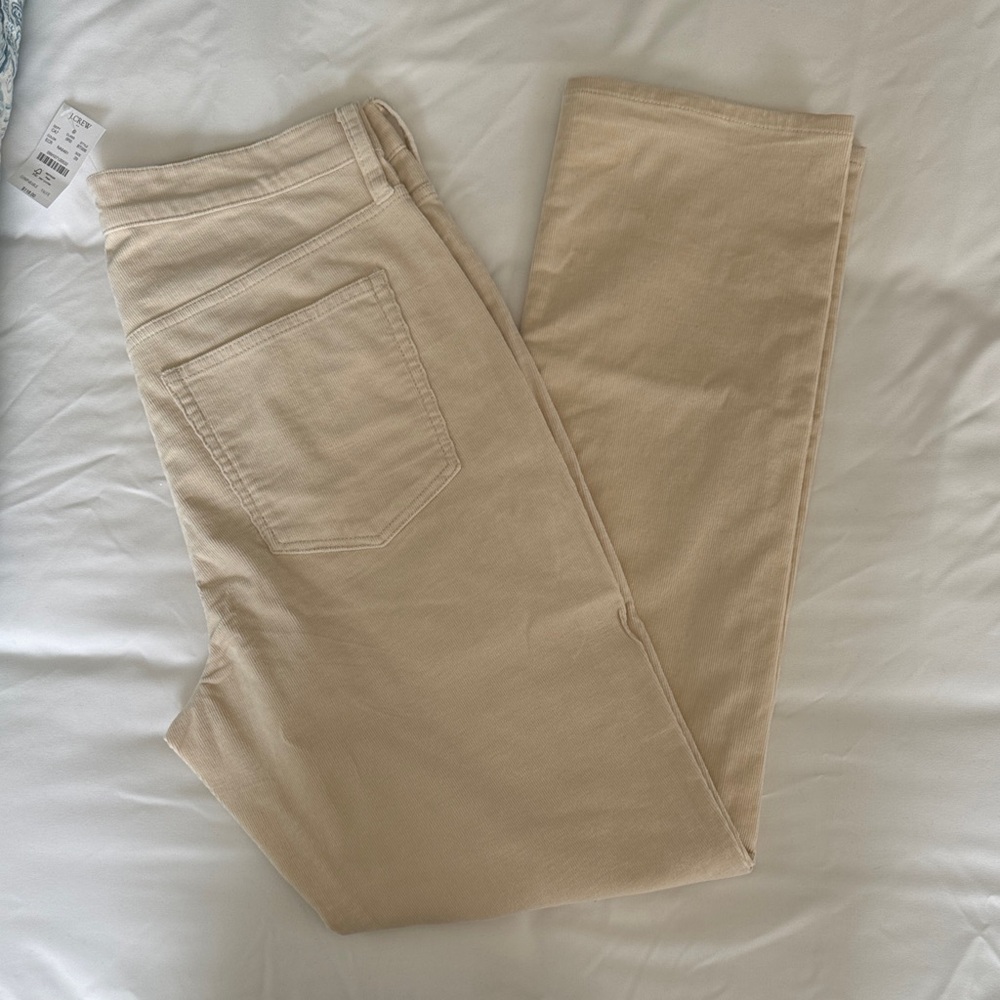 NWT J Crew Factory Ecru/Ivory Corduroy Jean style straight leg pants